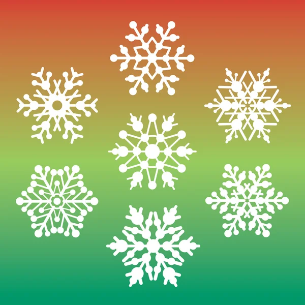 Seven Snowflakes — Stock Vector