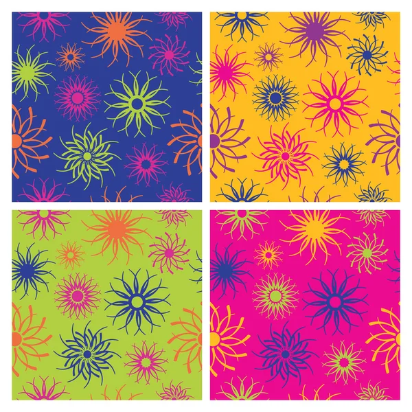 Sparkle bloemenpatroon in kleurenrange — Stockvector