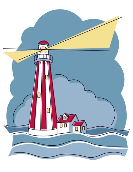 縞模様の灯台 — ストックベクタ