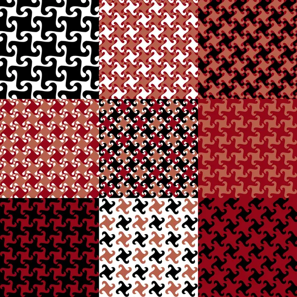赤と黒の渦巻き模様のパターン — ストックベクタ