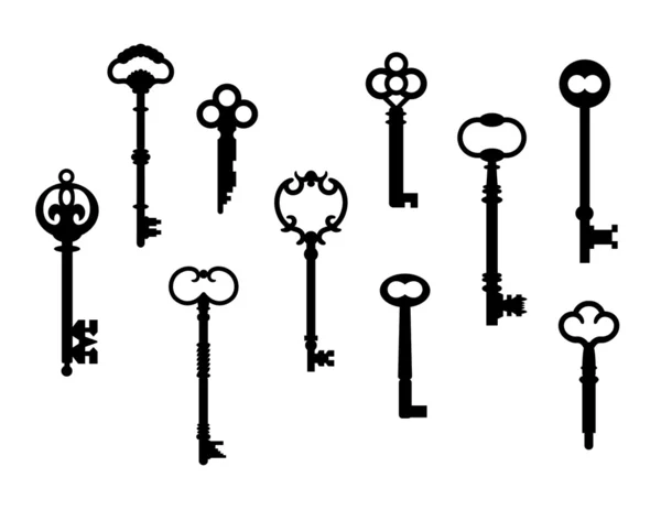 Tien skelet sleutels — Stockvector