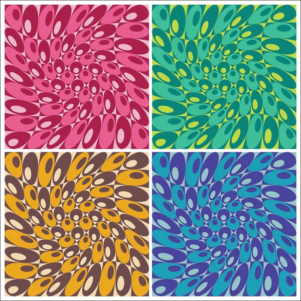 4 つの colorways での円パターンをツイスト — ストックベクタ