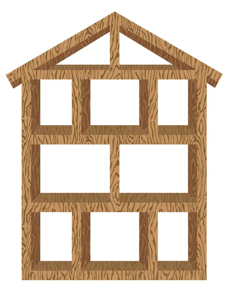 Πλαίσιο ξύλο σπίτι — Διανυσματικό Αρχείο