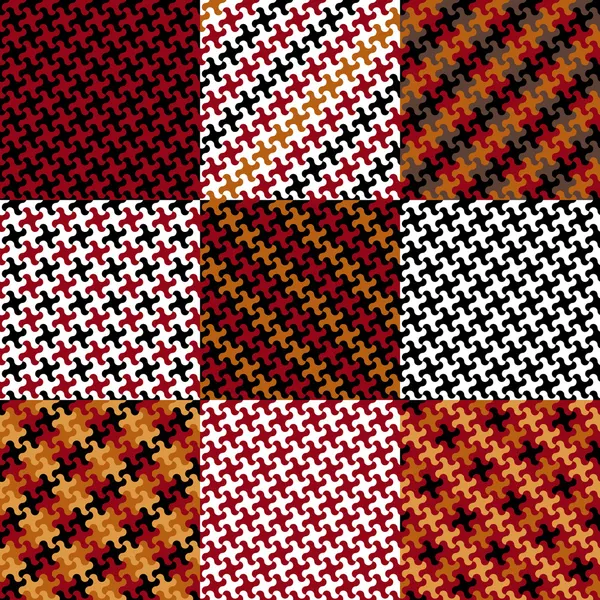빨간색에서 퍼즐 패턴 — 스톡 벡터