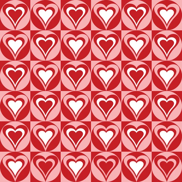 Hearts Background in Red and White — Stock Vector