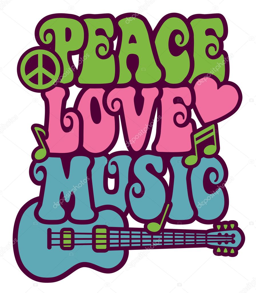 Peace Love Music Stock Illustration by ©Lisann #3718699