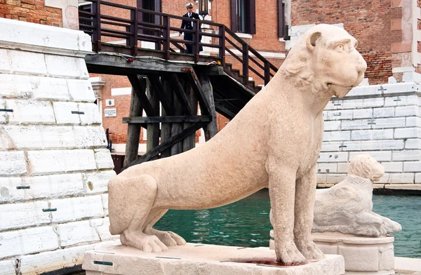Uma estátua de leão — Fotografia de Stock