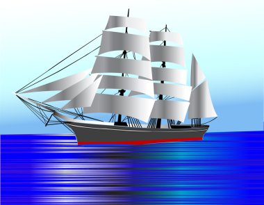 Ship in the sea clipart