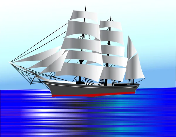 Ship in the sea — Stock Vector