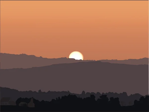 Sonnenuntergang in der Wüste lizenzfreie Stockvektoren