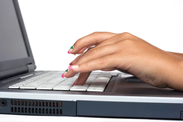 Hands On Laptop — Stock Photo, Image
