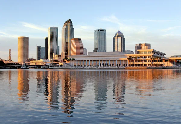 在市中心的坦帕，佛罗里达州美国现代建筑 免版税图库图片