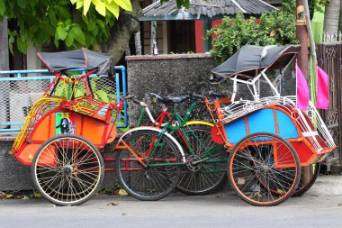 üç tekerlekli bisiklet yogyakarta, java, Endonezya