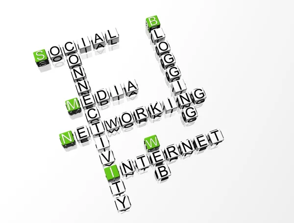 Szociális hálózat keresztrejtvény — Stock Fotó