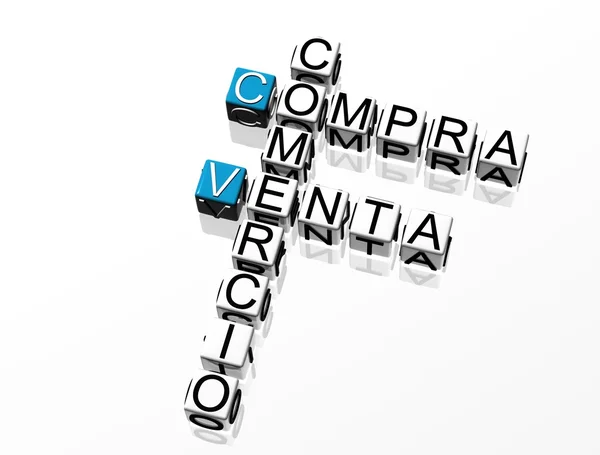 Crossword Compra Venta 3D — Foto Stock