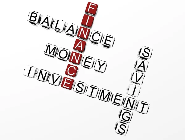 3D Finance Crossword — Stock Photo, Image