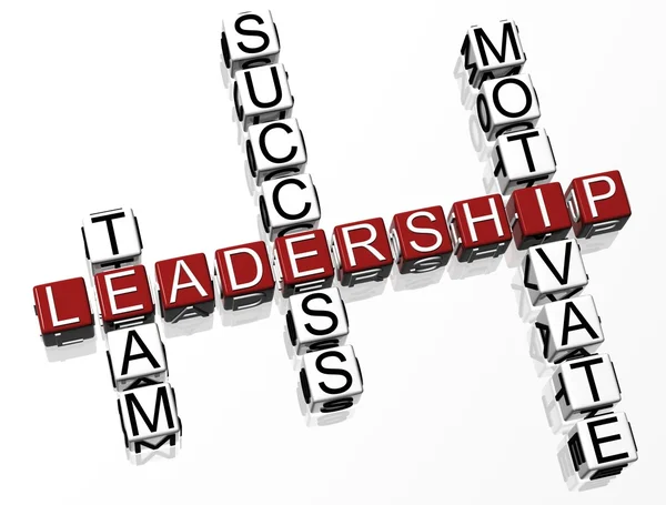 Palavra cruzada de liderança 3D — Fotografia de Stock