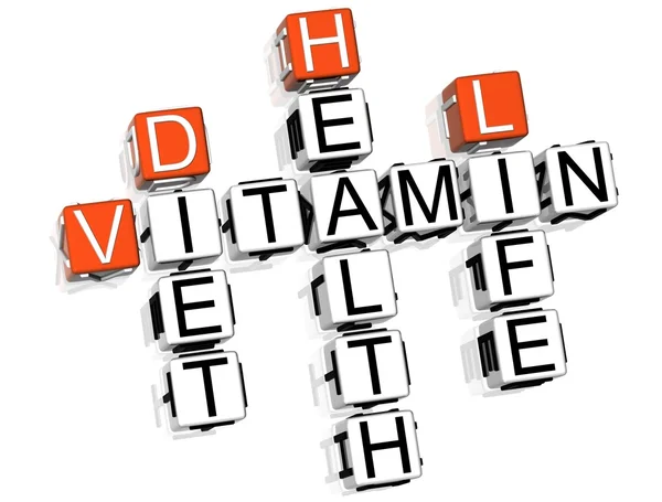 Vitamine Gezondheid Leven Dieet Kruiswoordraadsel — Stockfoto