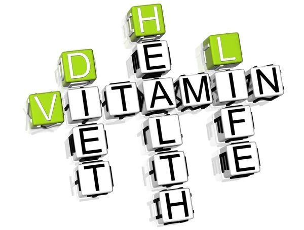 Vitamina Saúde Vida Dieta Palavras Cruzadas — Fotografia de Stock
