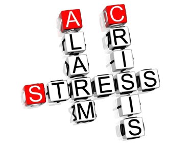 3D Stress Crossword text on white background clipart