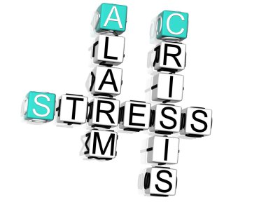 3D Stress Crossword text on white background clipart