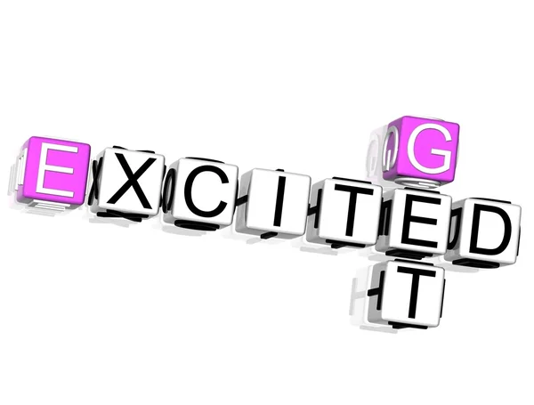 Get Excited Crossword White Background — Stock Photo, Image