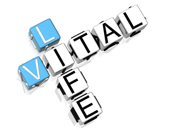 Vital Life Crossword Fundo Branco — Fotografia de Stock