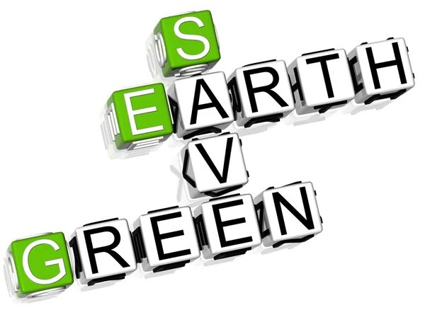 Salvar Terra Verde Palavra cruzada — Fotografia de Stock