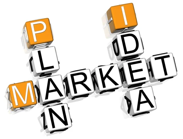 Market Plan Idea Crossword White Background — Stock Photo, Image