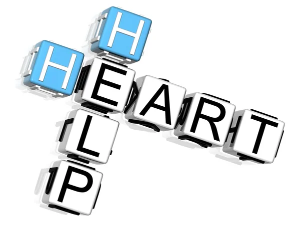 Ajuda do coração Palavra cruzada — Fotografia de Stock