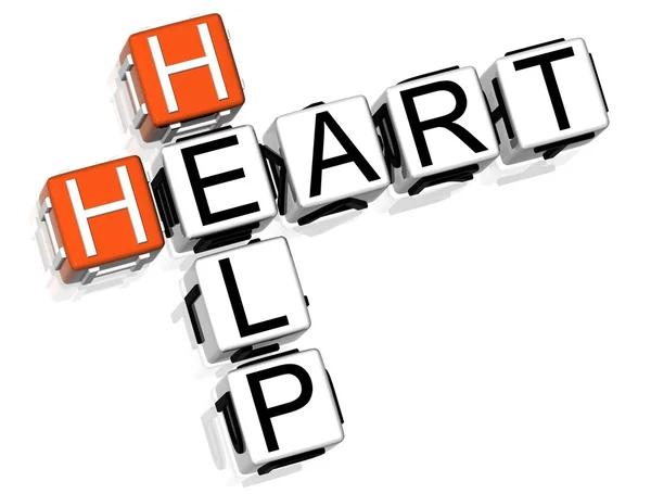 Ajuda do coração Palavra cruzada — Fotografia de Stock