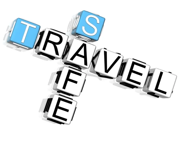 Travel Safe Crossword White Background — Stock Photo, Image