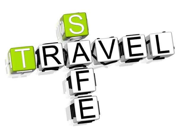 Travel Safe Crossword White Background — Stock Photo, Image