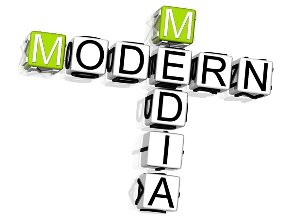 Mídia moderna Palavra cruzada — Fotografia de Stock