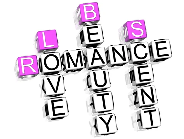 Romance Mots Croisés Sur Fond Blanc — Photo