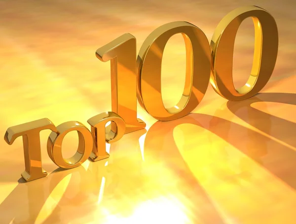 Top 100 goud tekst — Stockfoto