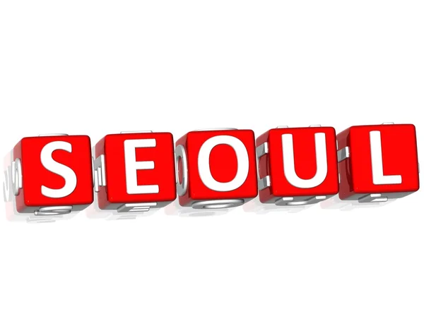 Seoul Zuid-korea blok tekst — Stockfoto