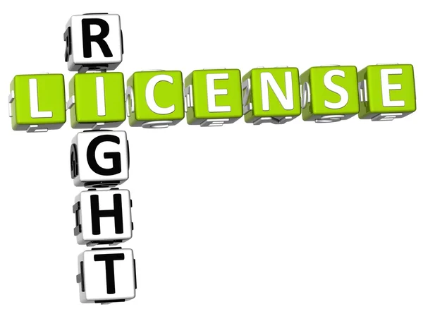 License Right Crossword — Stock Photo, Image