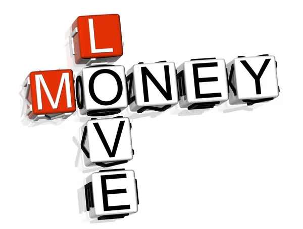 Liebe Geld Kreuzworträtsel — Stockfoto