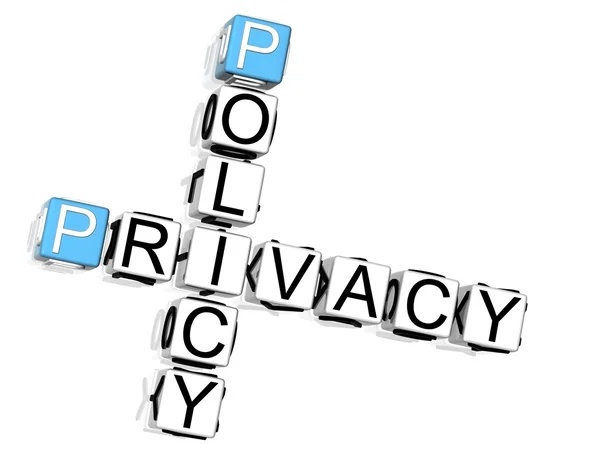 Política Privacidade Palavra cruzada — Fotografia de Stock