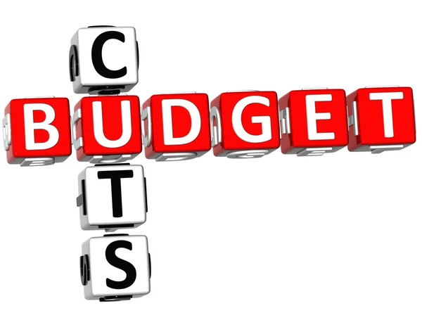 Begroting bezuinigingen kruiswoordraadsel — Stockfoto