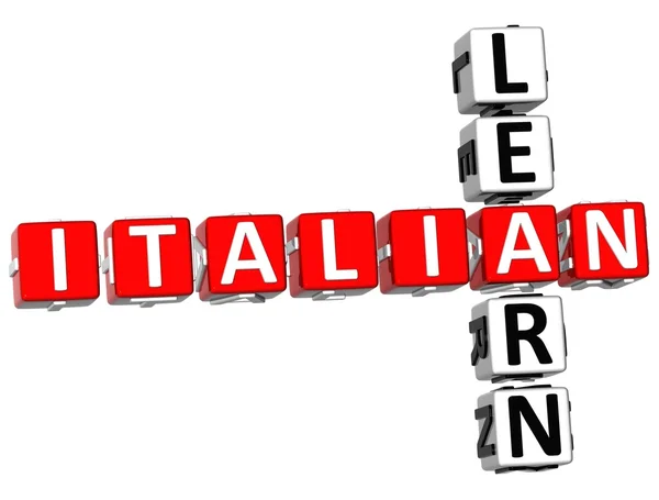 Leren van de Italiaanse kruiswoordraadsel — Stockfoto