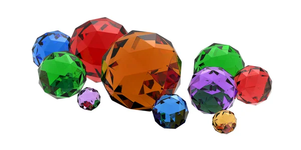 Isolerade vackra runda kristaller — Stockfoto