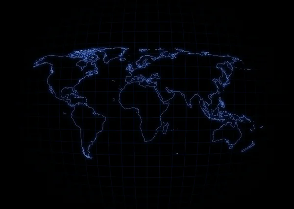 World Map - Neon Outline — Stock Photo, Image