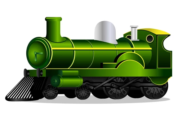 รถไฟย้อนยุคสีเขียว — ภาพเวกเตอร์สต็อก