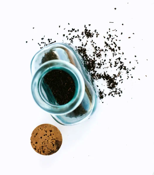 黒茶のガラス瓶 — ストック写真