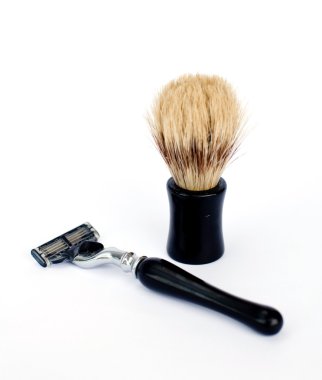 Razor and shaving brush clipart