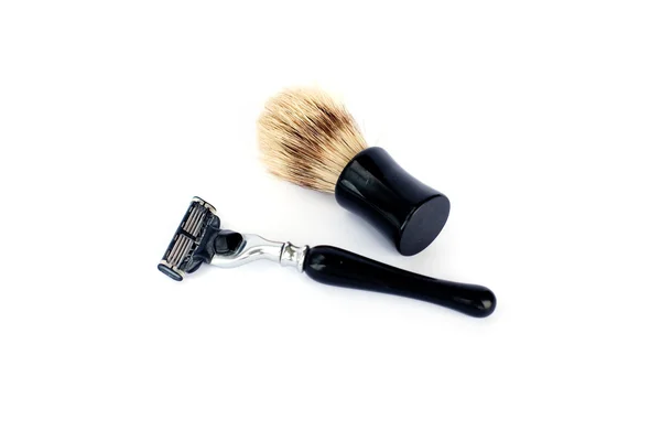 Cepillo de afeitar y afeitar — Foto de Stock