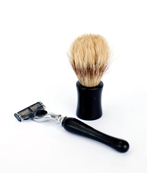 Escova de barbear e barbear — Fotografia de Stock