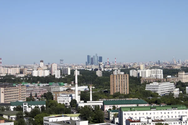 Visa på byggnaderna av Moskva Stockbild
